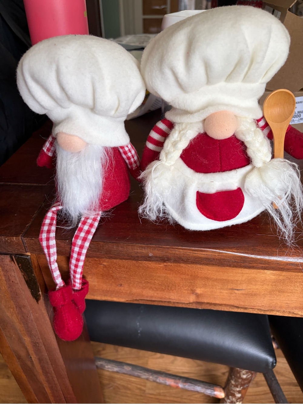 Handcrafted Red & White Chef Gnome Holiday Pair - Home Accents